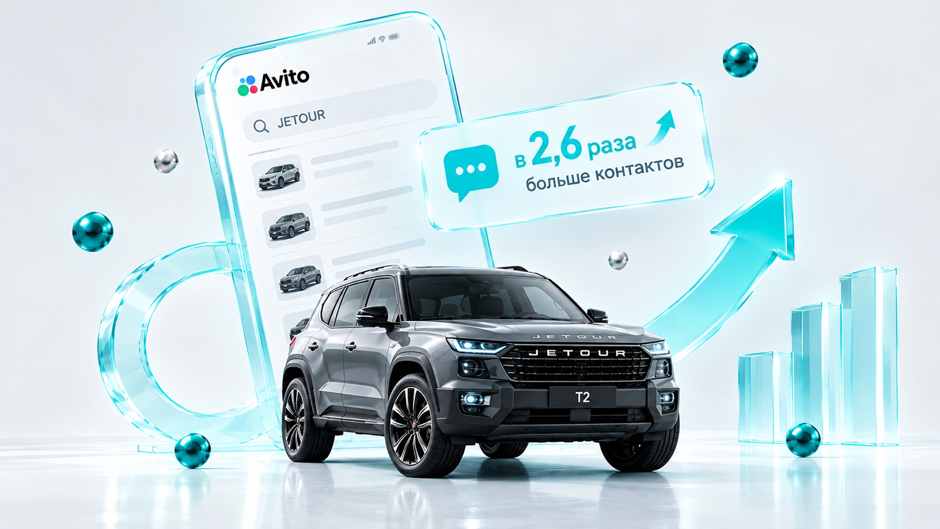Продвижение автодилера JETOUR на Авито —  в 2,6 раза больше контактов